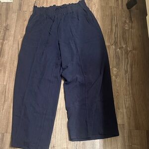 Navy Blue Wide-Leg Pants